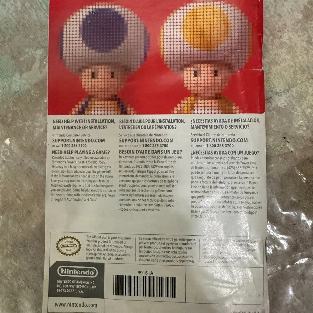 Nintendo Wii New Super Mario Bros. Instruction Booklet Manual